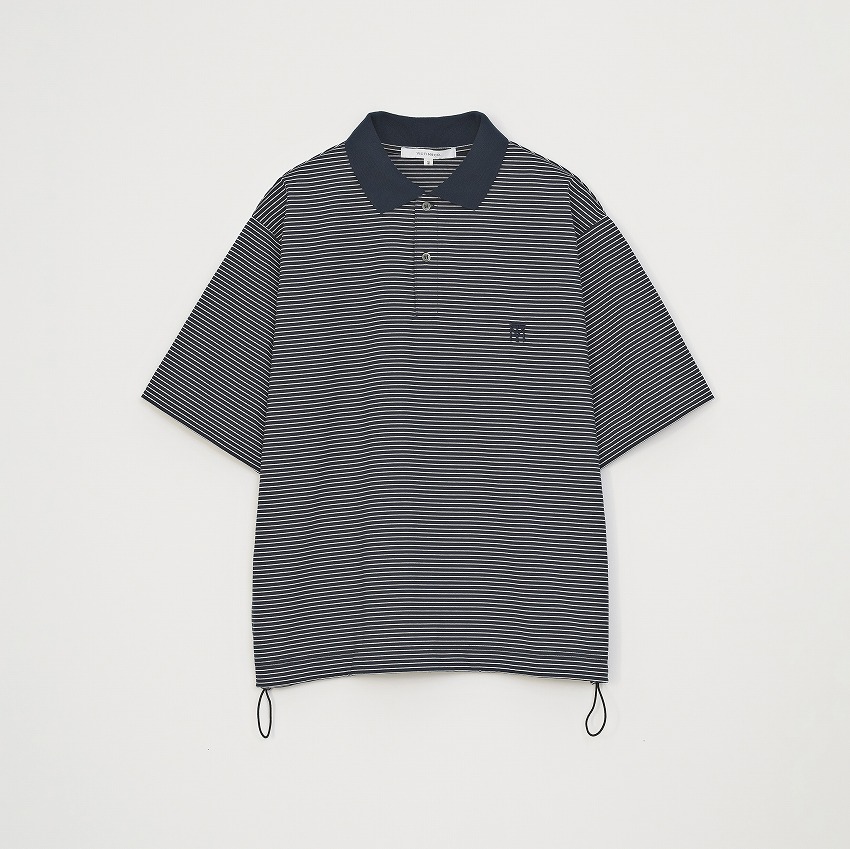 BORDER POLO SHIRT *NVY×WHT*