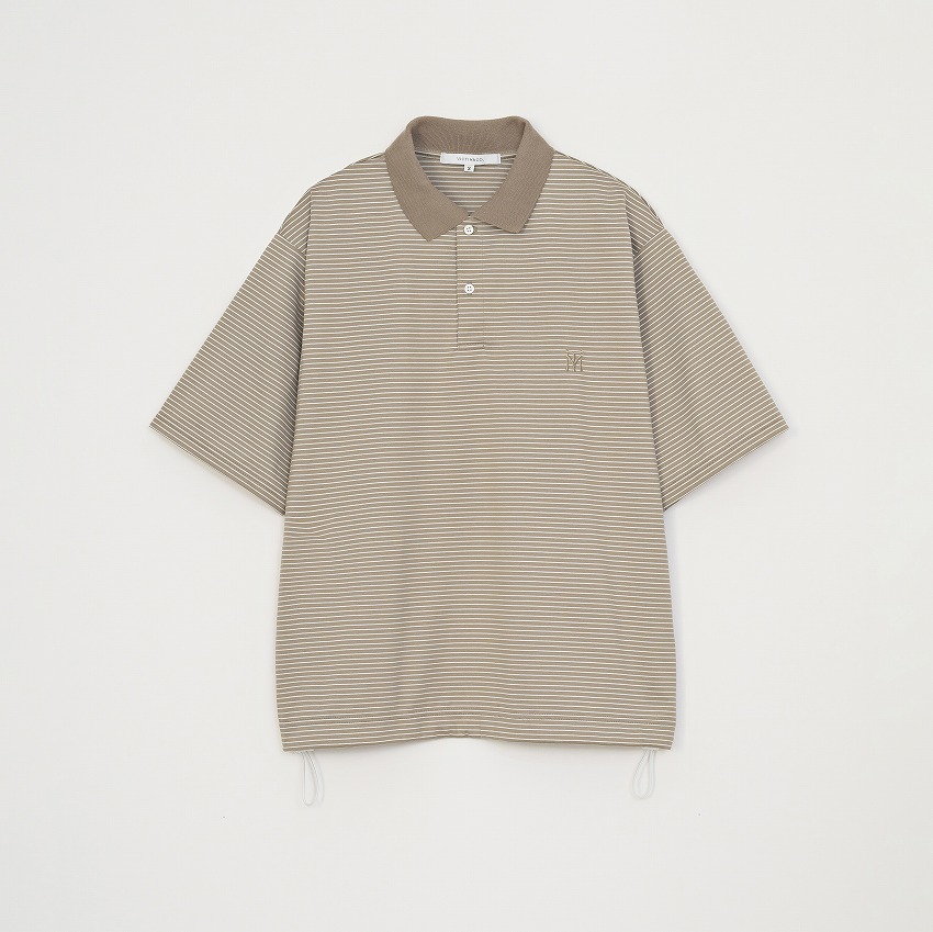 BORDER POLO SHIRT *BEG×BLK*
