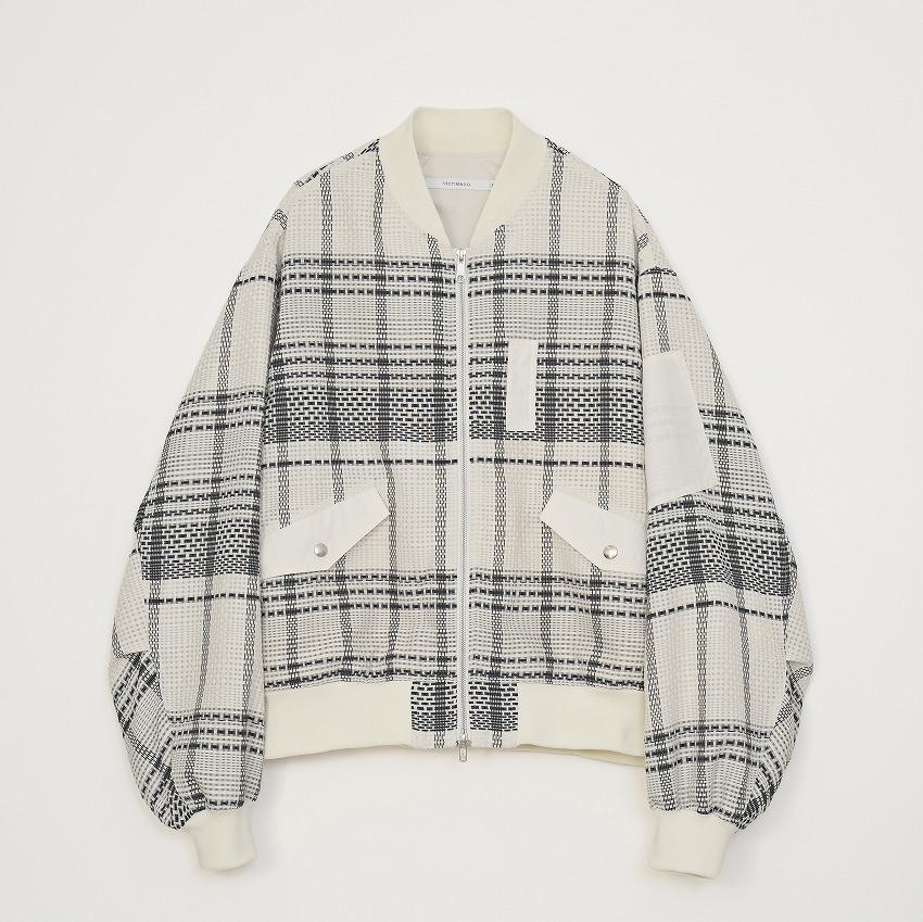 CHECK MA-1 JACKET *WHITE*