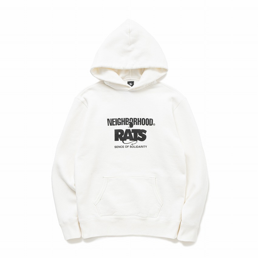 RATS x NEIGHBORHOOD / CROSS NECK HOODIE *ホワイト*
