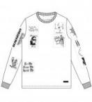 Bizarre pach long-sleeve Tee   *ホワイト×モノクロパッチ*