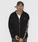 Two Line Rose Sleeve Embroidery Track Top[LEJ219]
