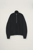 RACCON HALF ZIP KNIT / BLACK