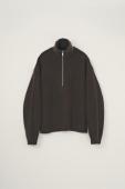 RACCON HALF ZIP KNIT / BROWN