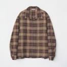 OPEN COLLAR CHECK SHIRT *ブラウン*