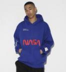 NASAコラボ BACK PHOTO LOGO Hoodie[LEC801]ブルー
