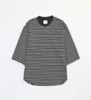 7 SLEEVE BIG BORDER CUTSEWN *ブラック×ホワイト*