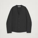 COLLARLESS WOOL JACKET *BLACK*