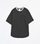 NECK BORDER BIG TEE *ブラック*