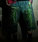 CROPPED DENIM PANTS *インディゴ/イエローグリーン*