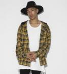 Dooking hood Over Sized Check Shirt[LES143] *イエロー*