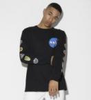NASAコラボEmblemSleeve Longsleeve T-shirt[LEC781]ブラック
