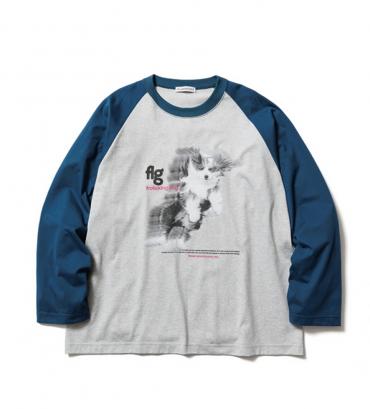 "DOG” RAGLAN TEE *グレー*