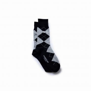 COTTON ACRYLIC ARGYLE SOX *ブラック*