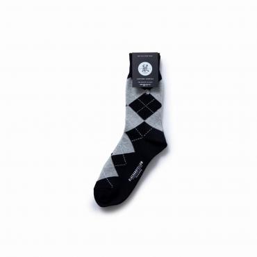 COTTON ACRYLIC ARGYLE SOX *ブラック*