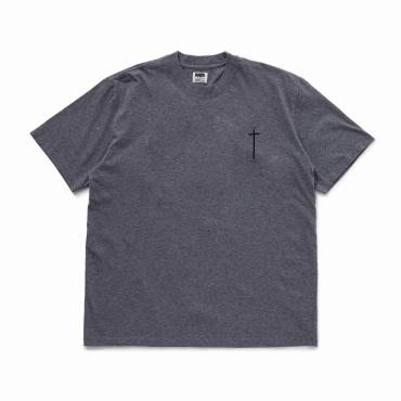 CROSS TEE *チャコール×ブラック*