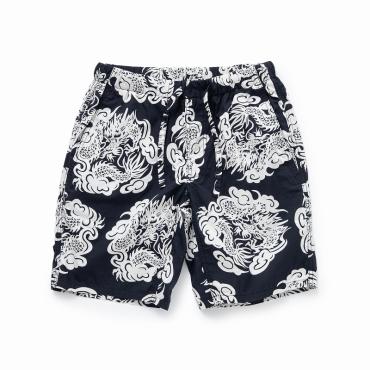 ZIP COTTON SHORTS PRINT *ブラック*