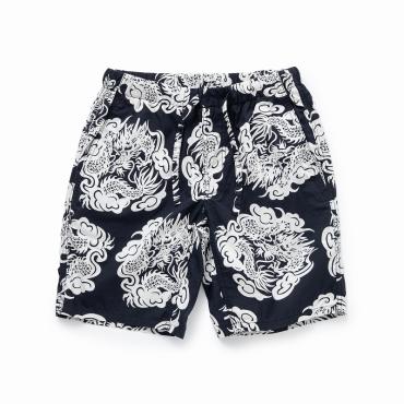 ZIP COTTON SHORTS PRINT *ブラック*