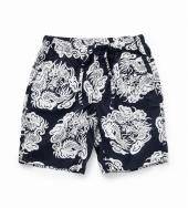 ZIP COTTON SHORTS PRINT *ブラック*