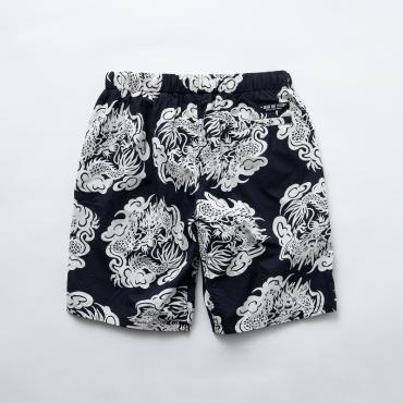 ZIP COTTON SHORTS PRINT *ブラック*