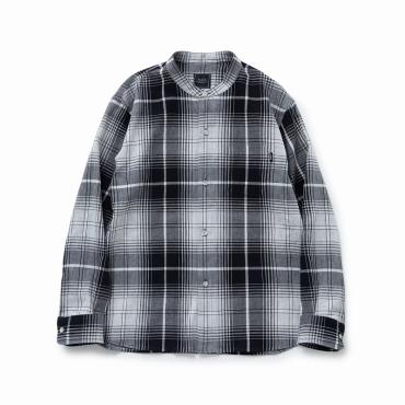 STAND COLLAR CHECK SHIRT *グレーチェック*