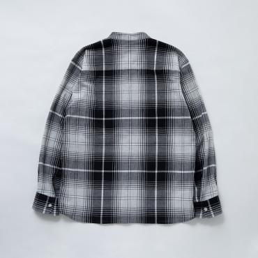 STAND COLLAR CHECK SHIRT *グレーチェック*