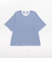 BIG BORDER TEE *ホワイト×ブルー*