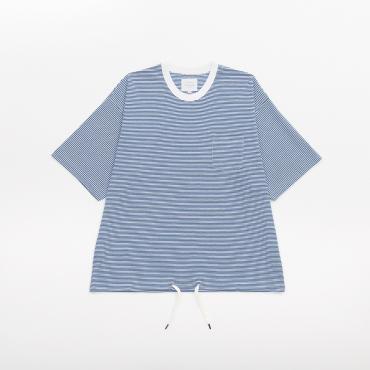 BIG BORDER TEE *ホワイト×ブルー*