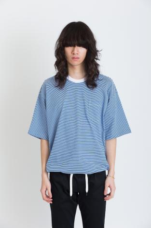 BIG BORDER TEE *ホワイト×ブルー*