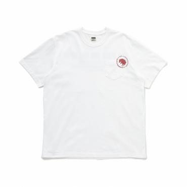 CIRCLE POCKET TEE *ホワイト×バーガンディー*