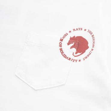 CIRCLE POCKET TEE *ホワイト×バーガンディー*