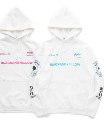 PULLOVER HOODIE "2WHEEL" *ホワイト×ライトブルー*