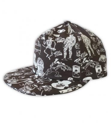 Original silk print cap   *ブラック*