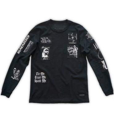 Bizarre pach long-sleeve Tee   *ブラック×モノクロパッチ*