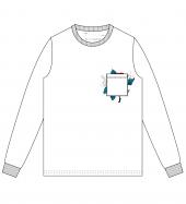 Chill rat long-sleeve poke Tee   *ホワイト×ホワイトポケット*