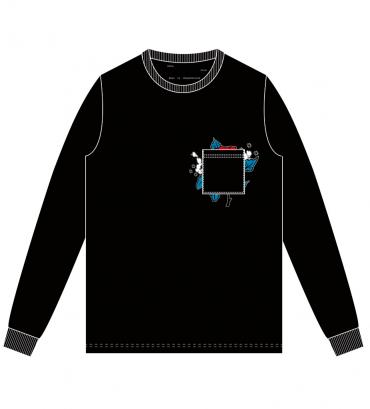 Chill rat long-sleeve poke Tee   *ブラック×ブラックポケット*