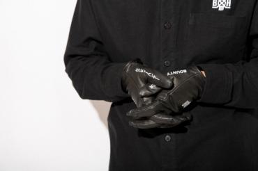 BxH ST LINE LEATHER GLOVE *ブラックxホワイト*