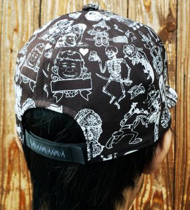 Original silk print cap   *ブラック*