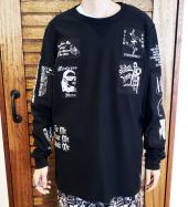 Bizarre pach long-sleeve Tee   *ブラック×モノクロパッチ*