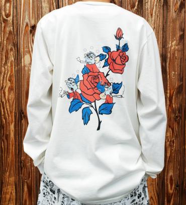 Chill rat long-sleeve poke Tee   *ホワイト×タイダイポケット*