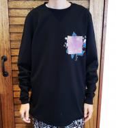 Chill rat long-sleeve poke Tee   *ブラック×タイダイポケット*