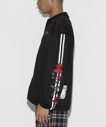 Two Line Rose Sleeve Embroidery Track Top[LEJ219]