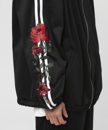Two Line Rose Sleeve Embroidery Track Top[LEJ219]