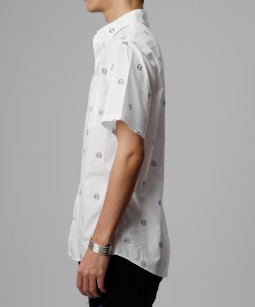 icon pattern short sleeve shirt *ホワイト*