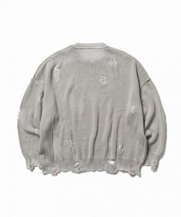 DAMEGE COTTON SWEATER *グレー*