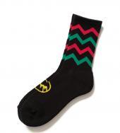 ZIG-ZAG SOX *ブラック×グリーン*