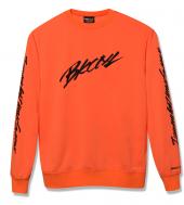 SLEEVE PRINT CREW SWEAT *ネオンオレンジ*