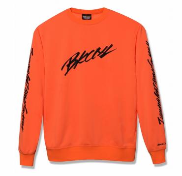 SLEEVE PRINT CREW SWEAT *ネオンオレンジ*