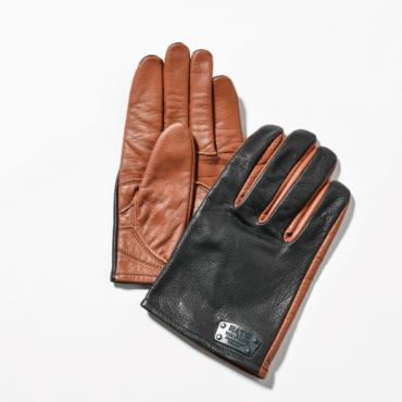 LEATHER COMB GLOVE *ブラウン×ブラック*