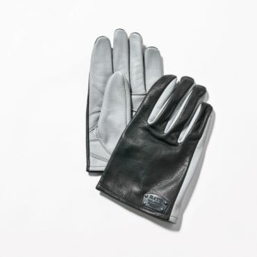 LEATHER COMB GLOVE *グレー×ブラック*